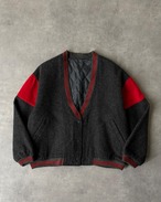 80s Unknown Quilting Liner Wool Cardigan Blouson