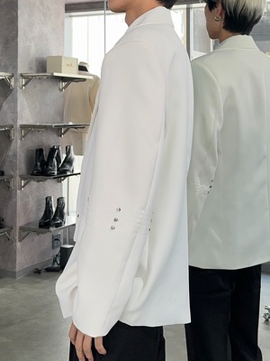【ALUDE SELECT】shoulder hole White jacket