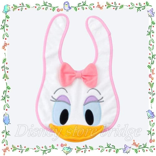 デイジーダック ベビースタイ フェイス パーク限定 東京 ディズニー ランド シー ホワイト よだれ掛け ベビーグッズ エプロン 赤ちゃん用品 スナップボタン