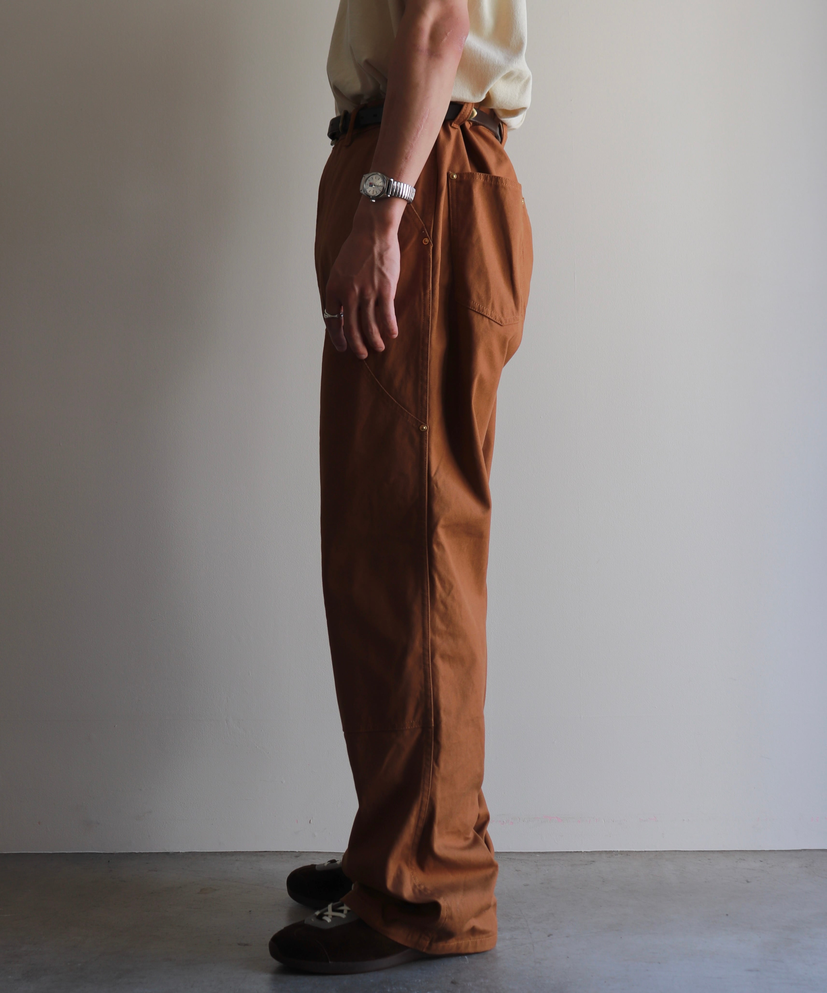 UNUSED / UW1176 DOUBLE KNEE DUCK PANTS (BROWN) | AfterSchool