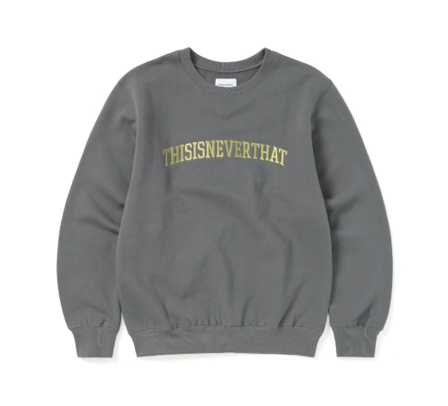 [THISISNEVERTHAT] Arch-Logo Crewneck Dark Grey 正規品 韓国ブランド 韓国ファッション 韓国代行 ディスイズネバーザット THISIS NEVERTHAT