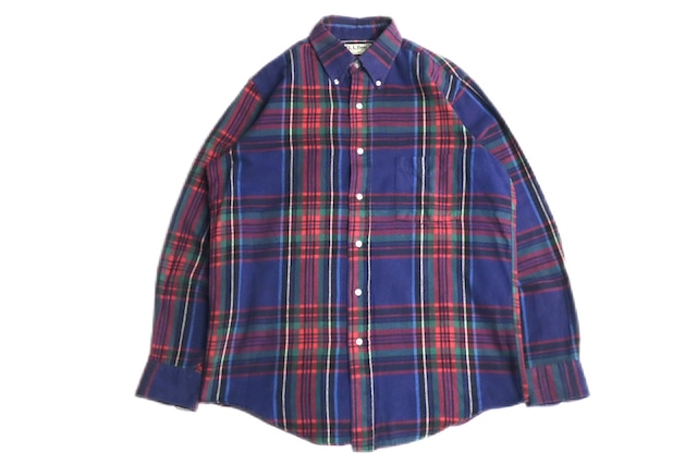 USED 80-90s L.L.Bean Scotch Plaid Shirt -Small 02433