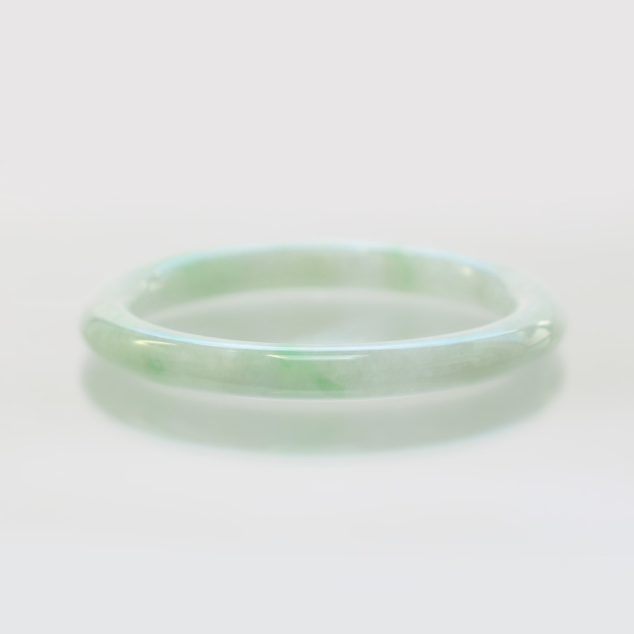 【内径 約54mm】 princess Clear＆Green 翡翠バングル A貨翡翠 jd_bg1517
