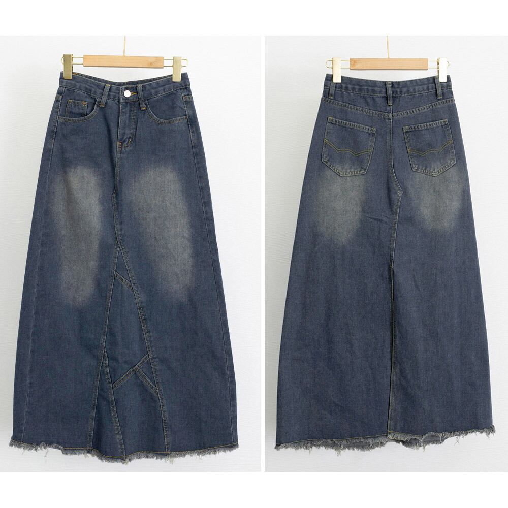 デニム スカート ロング レディース 韓国 マーメイドスカート ブリーチ加工 おしゃれ きれいめ 大人 カジュアル ハイウエスト ヴィンテージ レトロ 美ライン ロングスカート 大人可愛い 大人女子