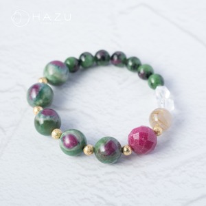 天眼模様／夢で見た神秘の森［ルビーインフックサイト・インゾイサイト／ルビー／ルチル／水晶］