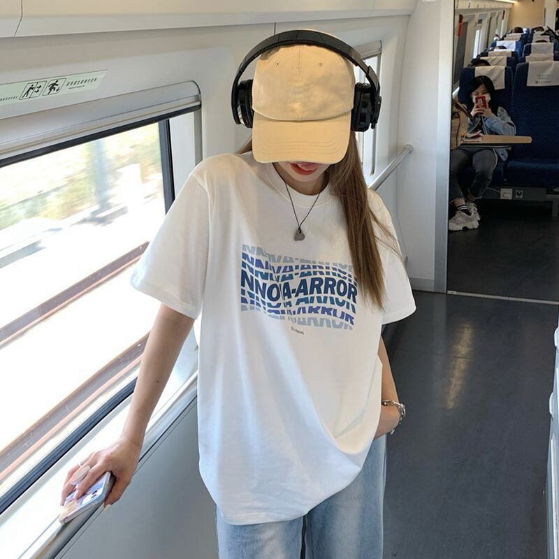 Tシャツ レディースサマールーズレッドホワイトトップス 夏物 スーパーモール16630428660