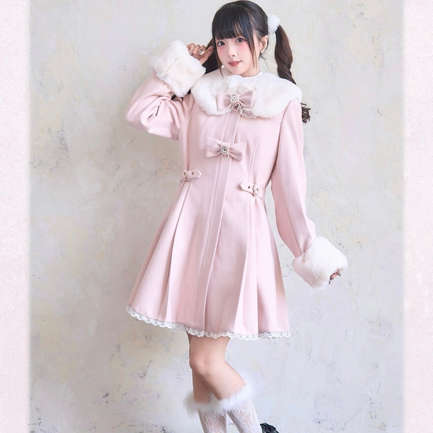 地雷系 量産型】ファーコート ロングコート フレアコート アウター