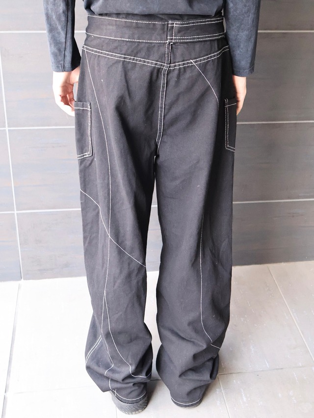 waist detail stich design denim pants