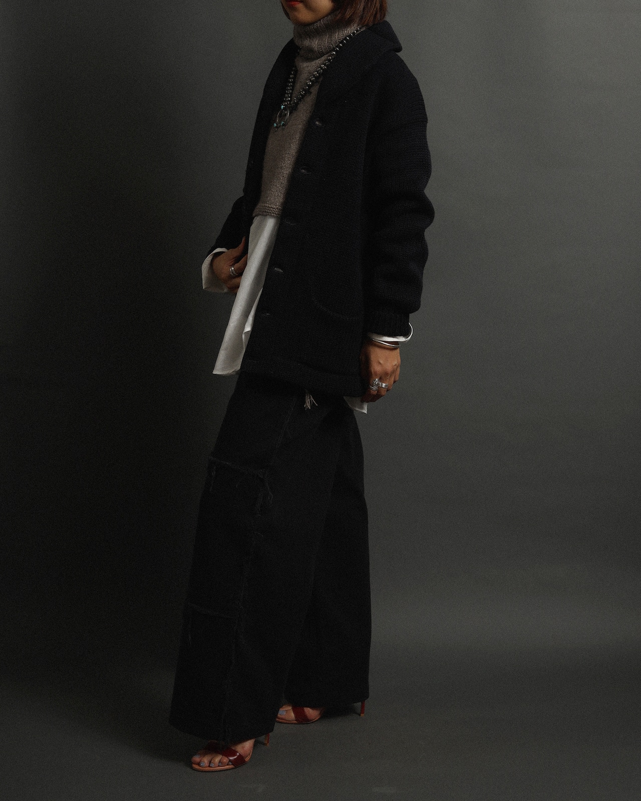 1940's Navy Color / Shawl Knit