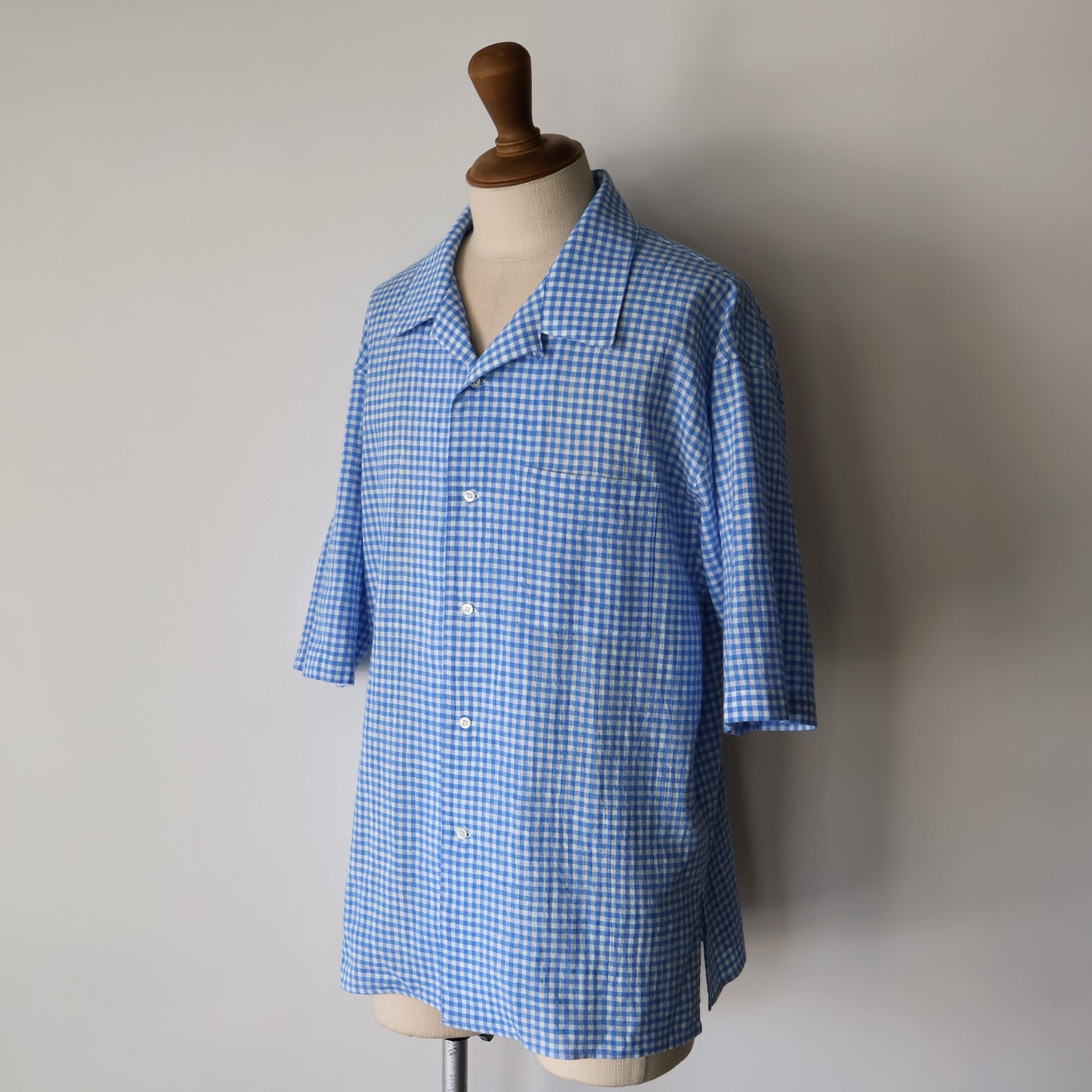 awasa “ open collar s/s check shirt ( Check )” | H.inch/アッシュ