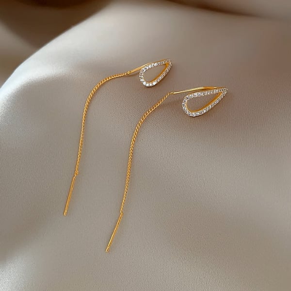 ティアドロップチェーンピアス A2940