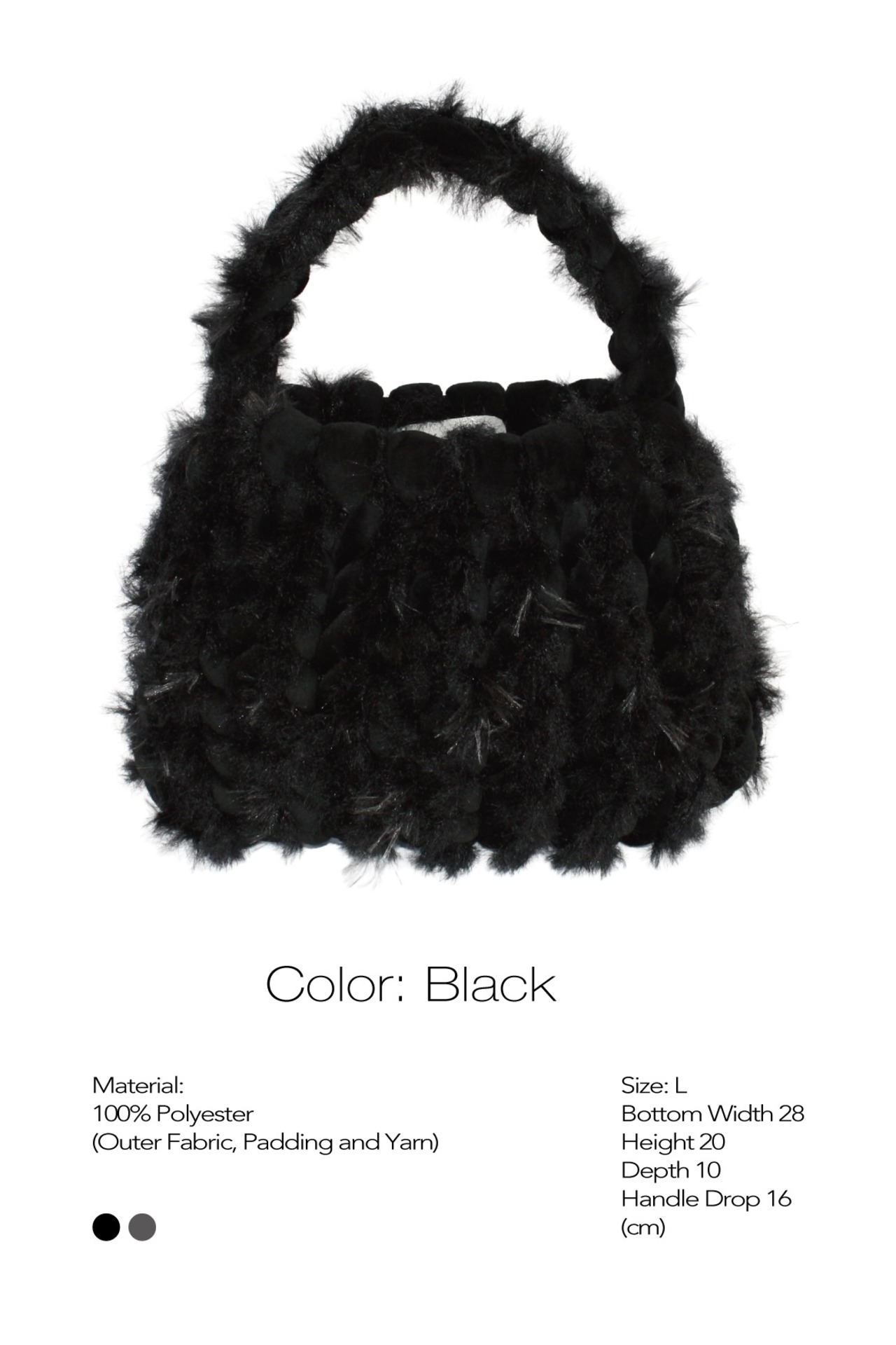 Velvety MOKE BAG -L（Black）