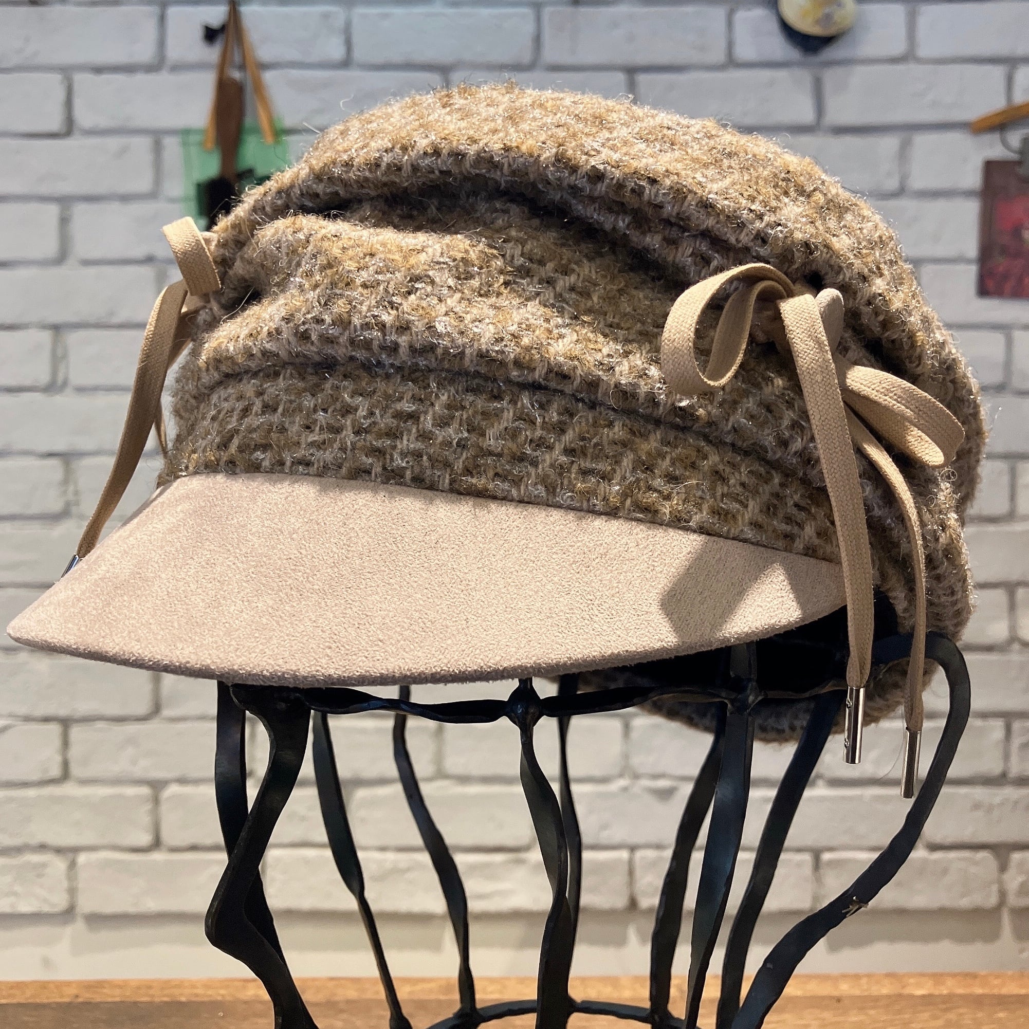 CA4LA ビジューバッジ付き フェルトキャスケット MAY FELT5(ONESIZE