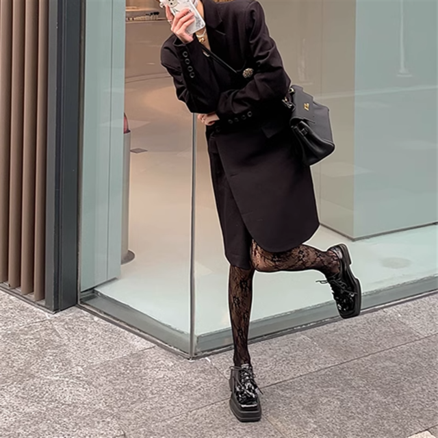 スクエアトゥレースアップシューズ　10772