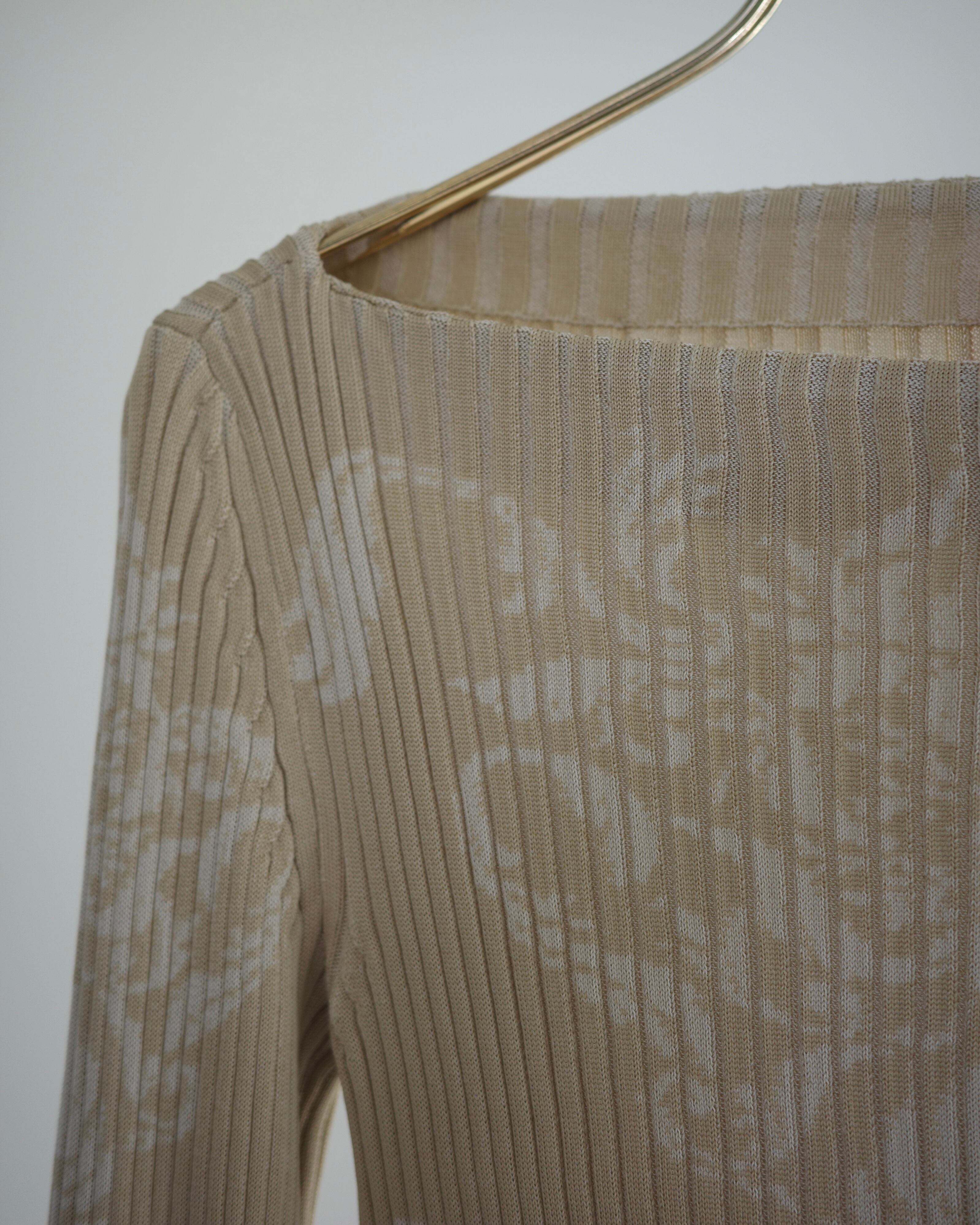 FETICO / DAMASK PATTERN RIB KNIT TOP | LA VILLA ROUGE