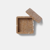 MARBLE SQUARE TRINKET BOX - Rainforest Brown marble