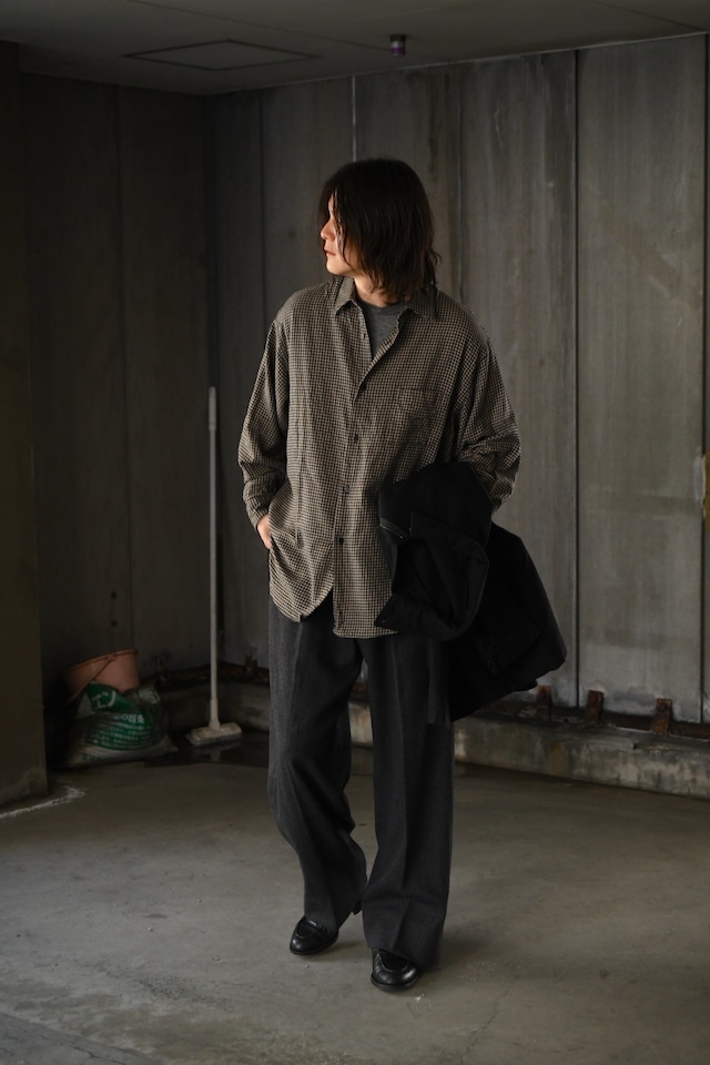 BAUTH / COTTON WOOL CHECK SHIRTS (BEIGE CHECK)