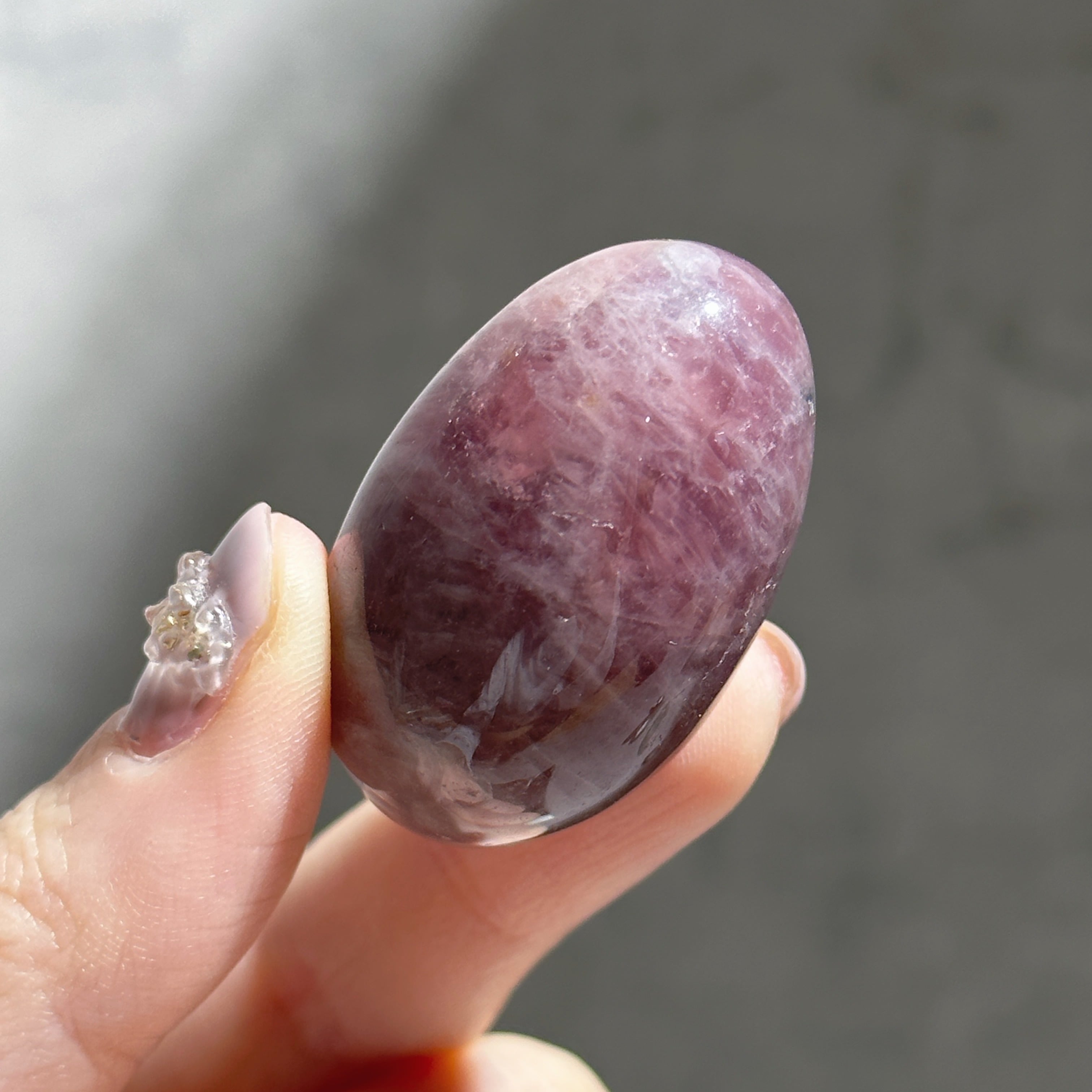 パープルローズクォーツ パームストーン33◇Purple Rose Quartz