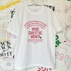 Who Can It be Now? （ホワイト）ピンク×チャコールグレーのプリント