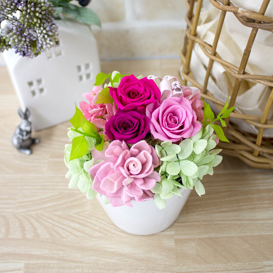 プリザーブドフラワー Conoka Pink Sサイズ Preserved Flower プリザ 枯れない花 プリザピンク ギフト プリザーブドフラワーギフト フラワーギフト専門店 Conoka Online Shop お花や観葉植物で記念日を彩る