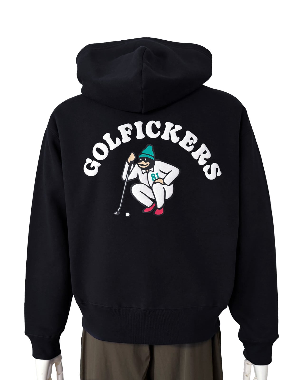 Golfickers ブラック フーディー Lサイズ HOLE 611] Full-zip BOX Wide Hoodie -Black- ☆予約商品 | Golfickers