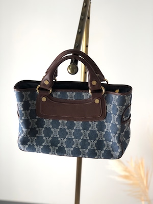 CELINE セリーヌ パリマカダム ハンドバッグ インティゴ トリオンフ キャンバス デニム ブギーバッグ vintage ヴィンテージ オールド igugxz