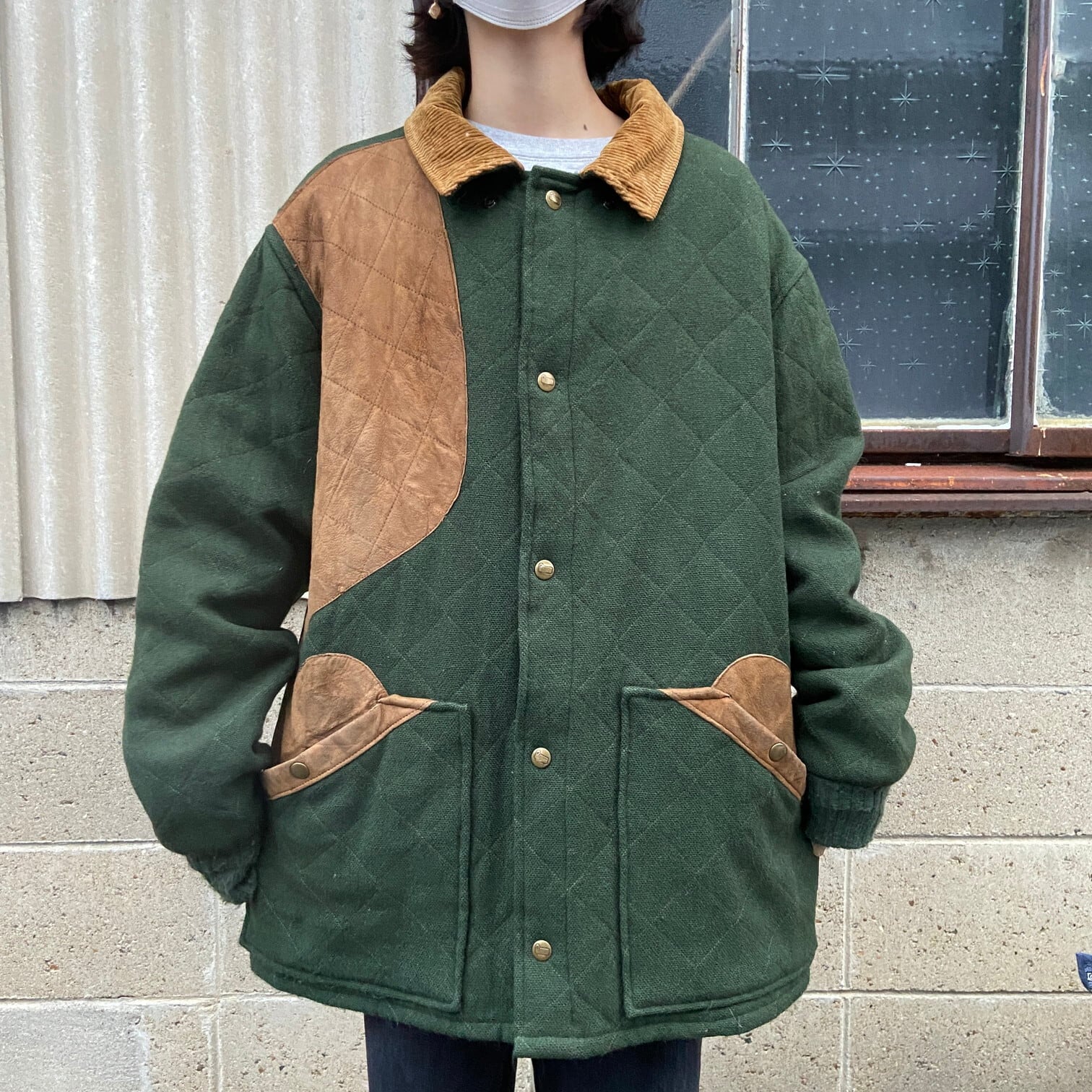 80年代 WOOLRICH ウールリッチ キルティング ハンティングジャケット メンズM 古着 80s ヴィンテージ ビンテージ カーキグリーン 緑  コーデュロイ襟【ワークジャケット】 | cave 古着屋【公式】古着通販サイト