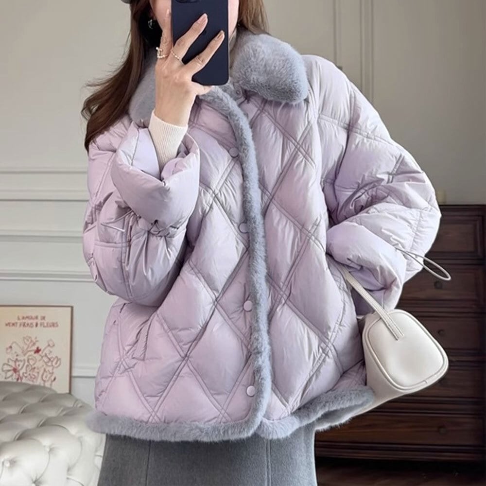 【送料無料】 キルティング ダウン ジャケット レディース 秋冬 韓国 ショート丈 アウター 防寒 保温 暖かい きれいめ 大人 かわいい カジュアル おしゃれ 通勤 通学 大人可愛い 大人女子