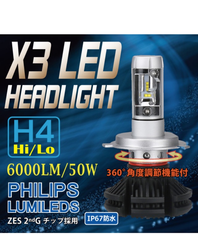 【新品&未使用】LEDヘッドライトH4 PHILIPS 12000LM