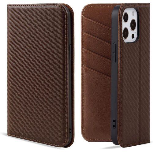 VISOUL iPhone13 Pro Max 対応 ケース 手帳型 本革 アイフォン13 Pro Maxケース 手帳型 本革 レザー スマホケース iPhone 13 ProMax 手帳ケース カード収納 携帯ケース 全面保護 マグネット 横置きスタンド 6.7インチ アイホン 13ProMax 茶褐色 951