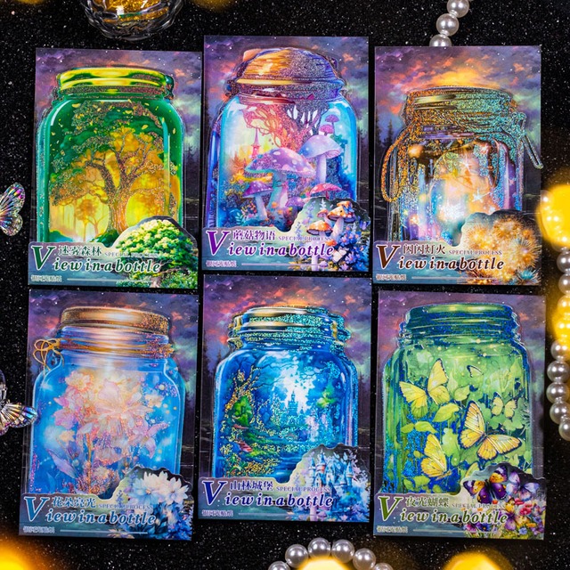 瓶の中の世界PETシールセット　5種5枚入り　瓶中景致（Vier in a Bottle）シリーズ【美好的一天(have a good day)】[HG-28]