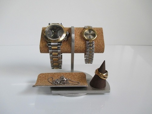 腕時計　飾る　２本掛けだ円パイプトレイ、指輪スタンド付き腕時計スタンド　190803　