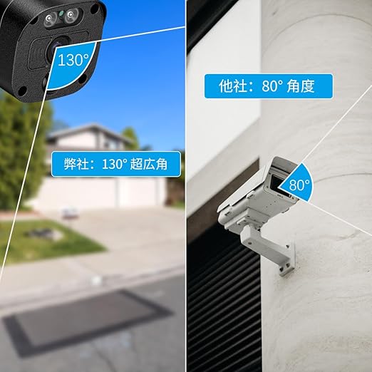 双方向通話・ダブルアンテナ信号強化・130° 超広角】 防犯カメラ