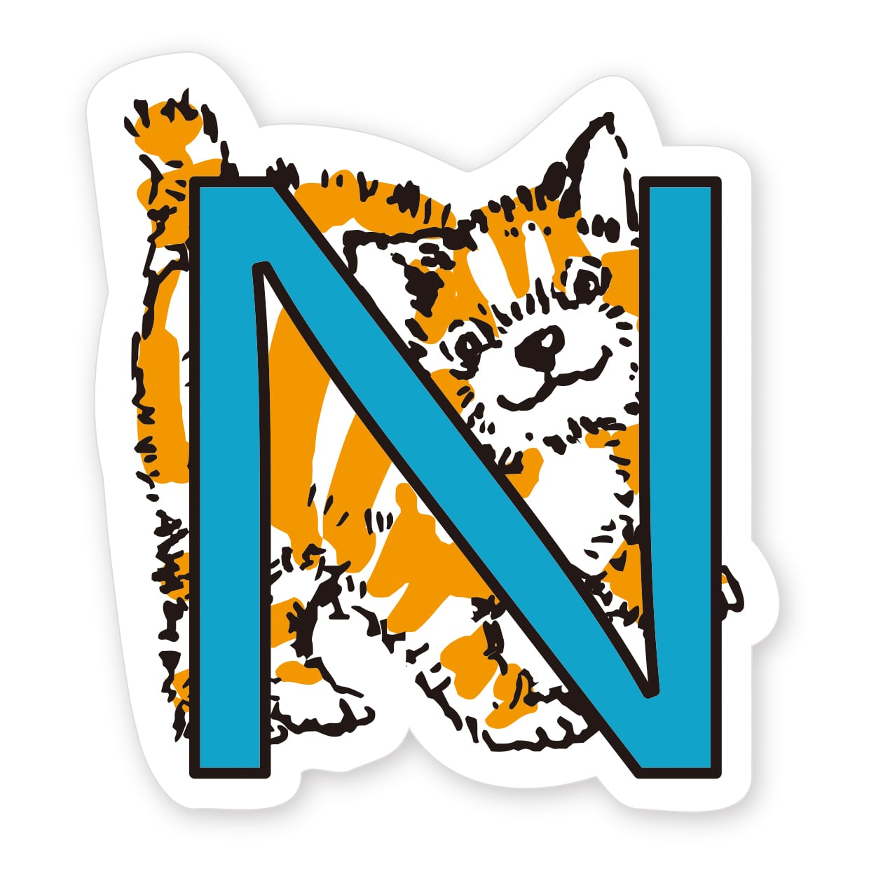 猫のABCシール 【N】 耐水性　アルファベットシール