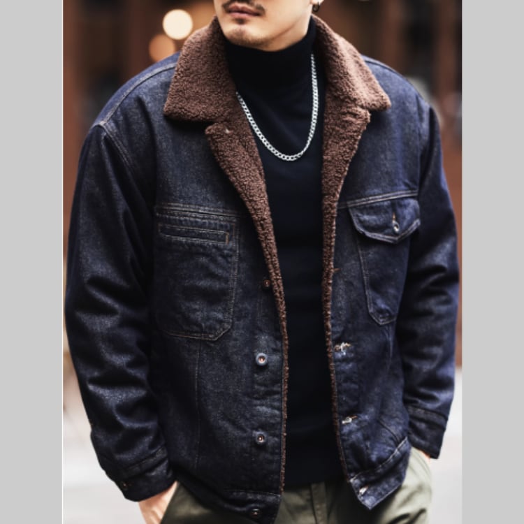 ボア襟 デニムジャケット G00227