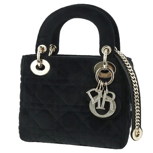 Unused DIOR ディオール レディ ディオール バッグ ミニ ベルベット ブラック ゴールド金具 ハンドバッグ ショルダーバッグ 未使用品