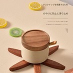 木製 ツリー型鍋敷き ︱ 2カラー展開 無垢材 断熱パッド 折りたたみ式 滑り止め キッチン雑貨 北欧風 トリベット