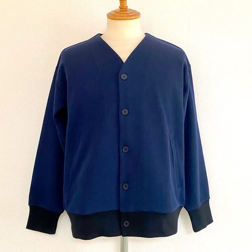 Melange Seed Stitch Cardigan　Navy