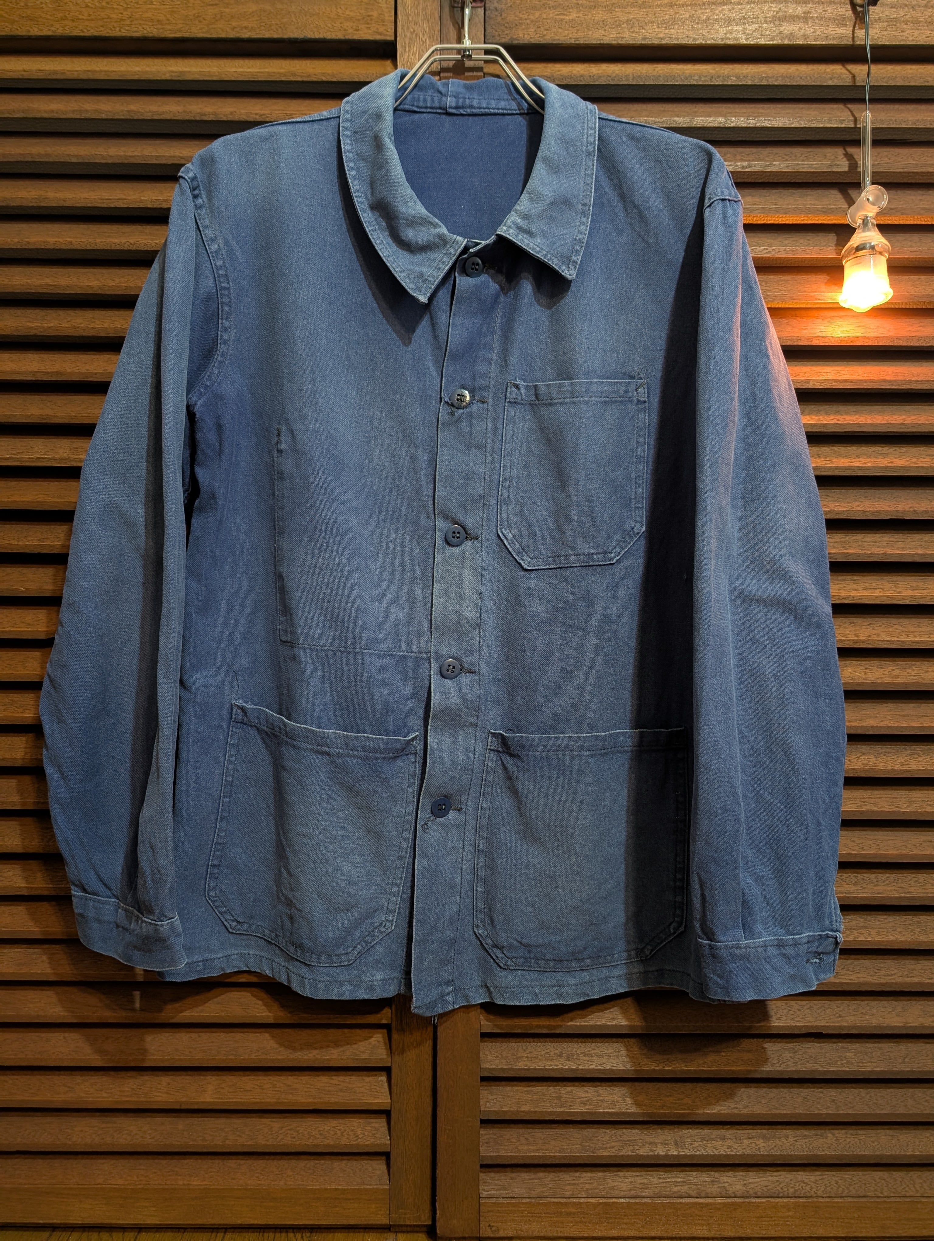 60-70s France Cotton Twill Work Jacket Faded