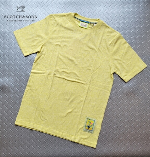 スコッチ&ソーダ Tシャツ 半袖 メランジ メンズ トップス SCOTCH&SODA 282-74411 Yellow