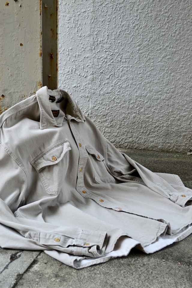 Eddie Bauer 1980's Eikhorn Twill Made in USA Heavy Twill Flap Work Shirt エディーバウアー 80s シャツ エルクホーンツイル