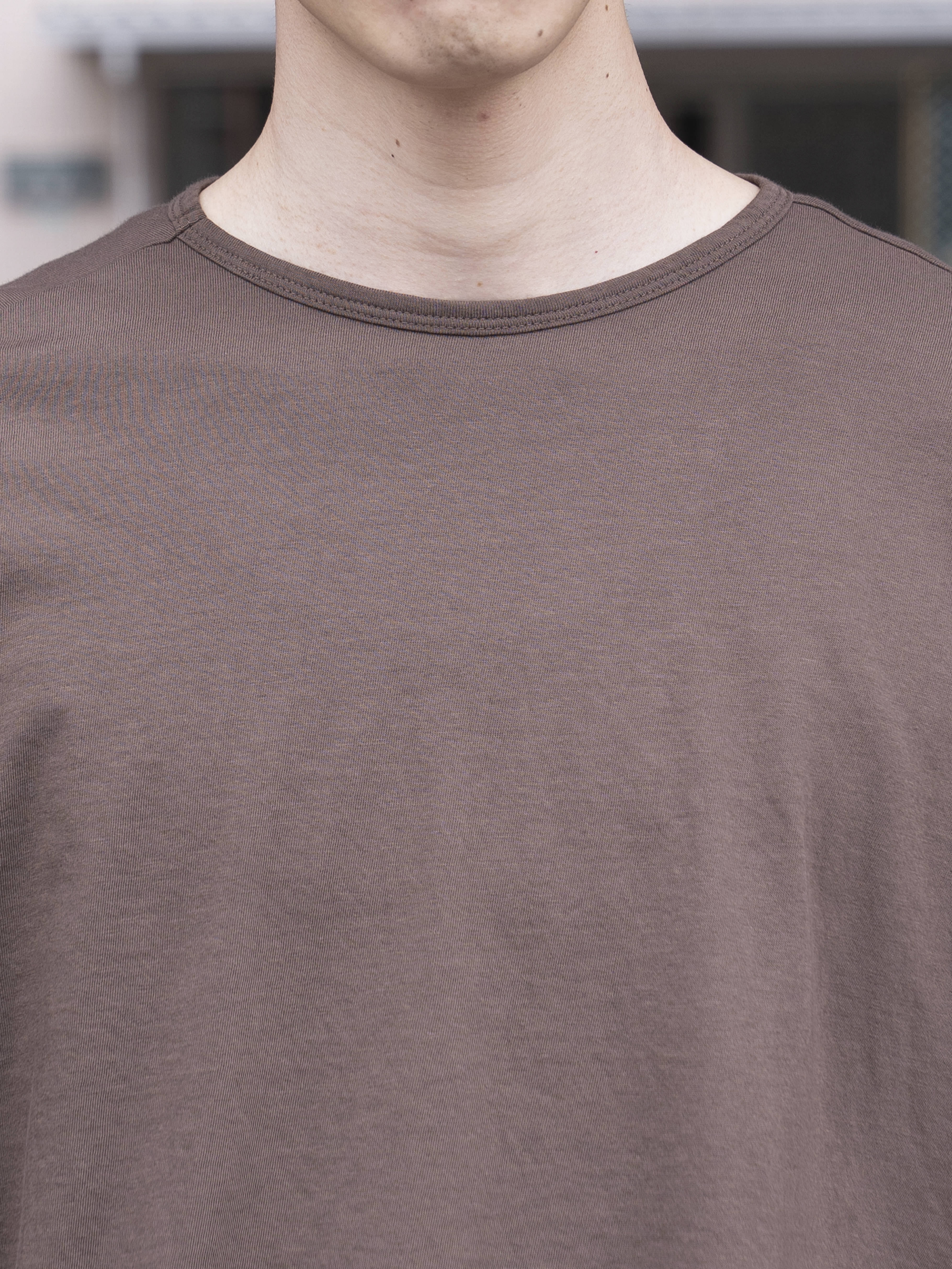 GABRIELA COLL GARMENTS ORGANIC COTTON LONG SLEEVE T-SHIRT BROWN S7