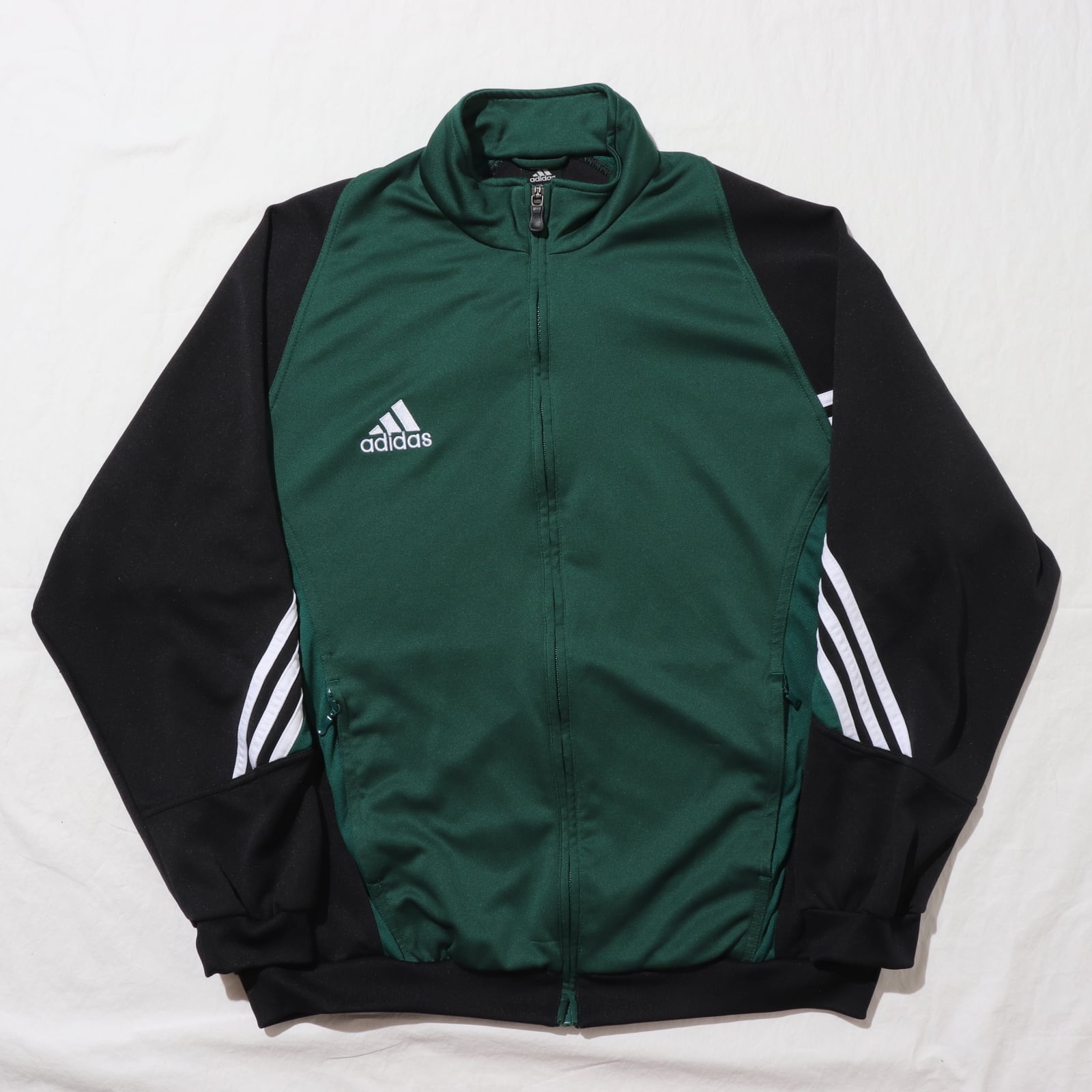 Adidas L トラックジャケット 三本線 緑 グリーン ジャージ アディダス  