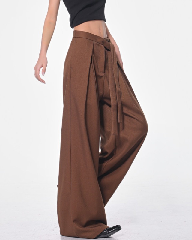 Waist Tie Tuck Wide Pants（3color）［A0518］