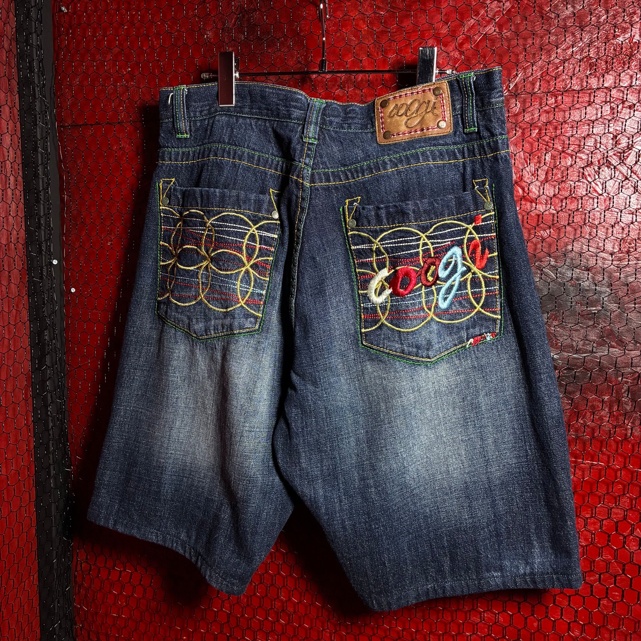 COOGI Hip Hop デニムショーツ 刺繍 ブルー W36 クージー