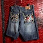 COOGI Hip Hop デニムショーツ 刺繍 ブルー W36 クージー