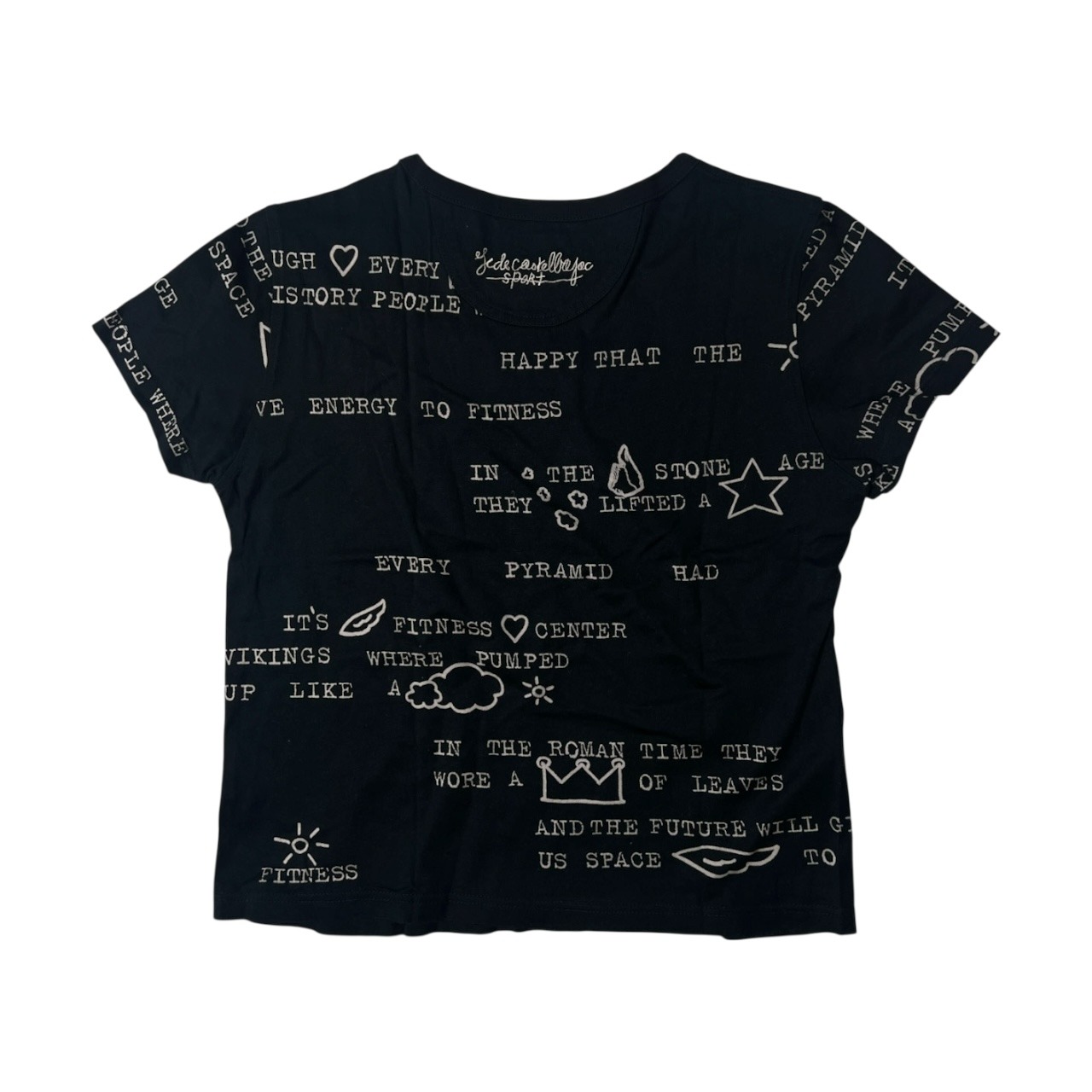 Castelbajac カステルバジャック sport 英字デザイン 半袖Tシャツ 1/ブラック