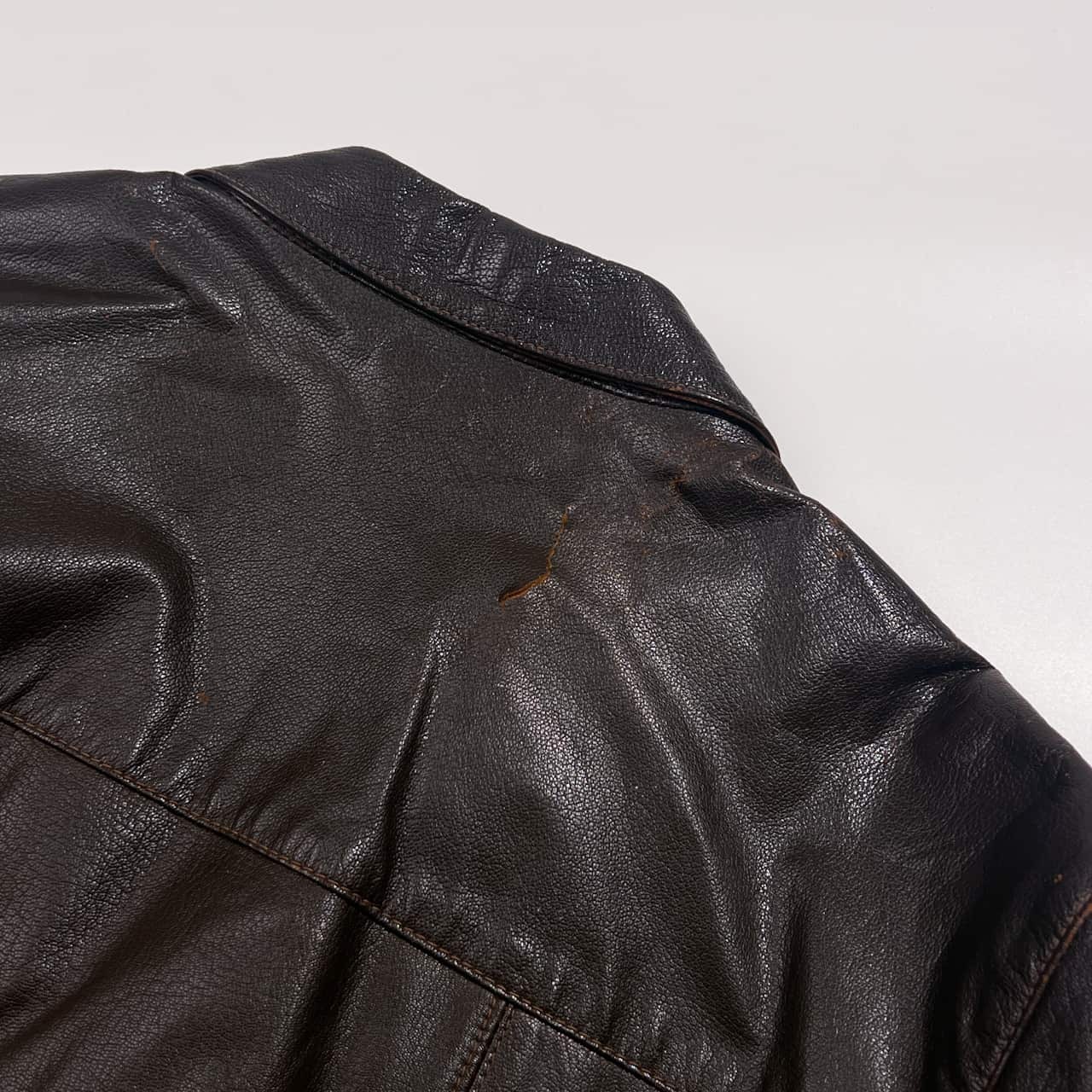 60s 70s FREIBERG ユーロ ビンテージ vintage leather 本革 レザー ジャケット 56 /ドイツ/ダークブラウン/ユーロ古着