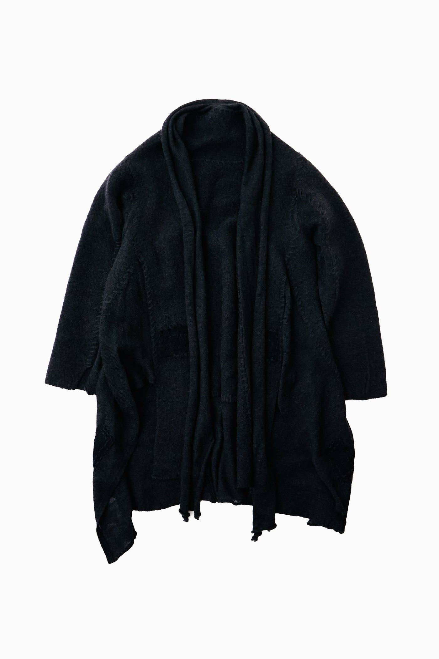 イッセイミヤケ HaaT 変形 アシンメトリー 綿 ニット トップス 茶 ネップ HaaT ISSEY MIYAKE 変形 アシンメトリー ニットカーディガン | Reben