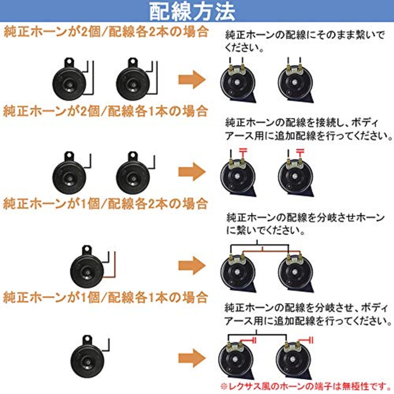 KYOUDEN 12V レクサス 純正サウンド ホーン 防水 汎用 110db 高音/低音2個セット LEXUS 車 クラクション 鋼 (トヨタ・ホンダ・ニッサン・スズキ適用)